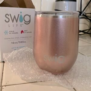 {Swig} Rose Gold Sparkle 12 oz Insulated Tumbler new in box
